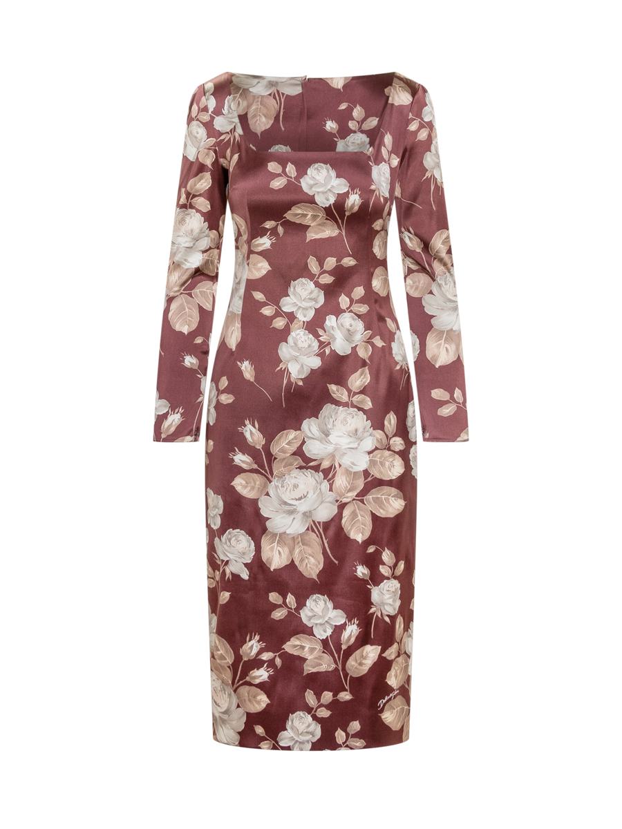 Dolce & Gabbana Dolce & Gabbana – Blumenkleid mit geradem Ausschnitt