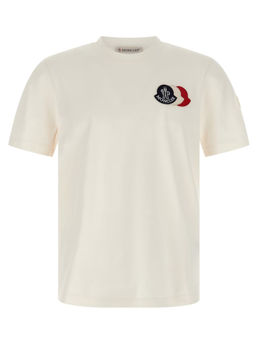T-Shirt mit dreifarbigem Logo von Moncler