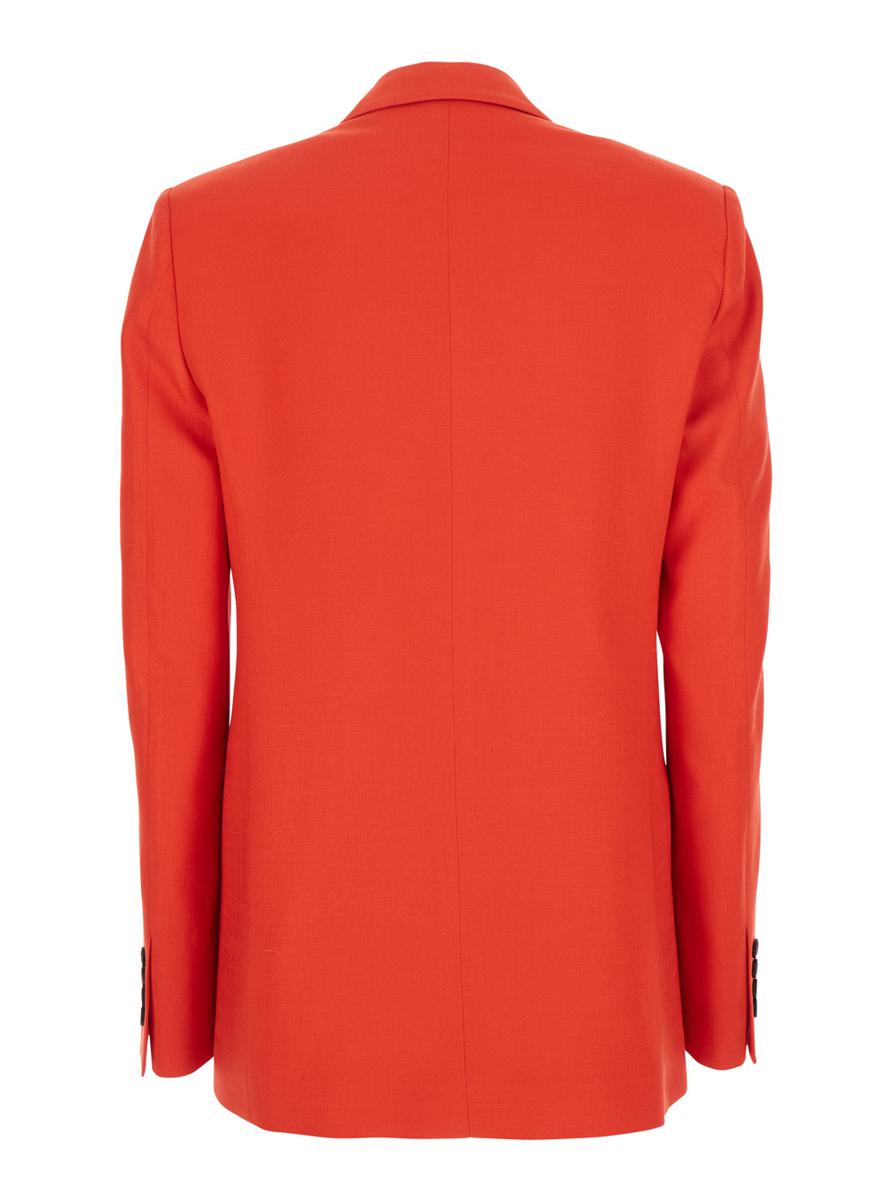 Rote Jacke mit klassischem Revers und Brusttasche aus Viskosemischung für Damen