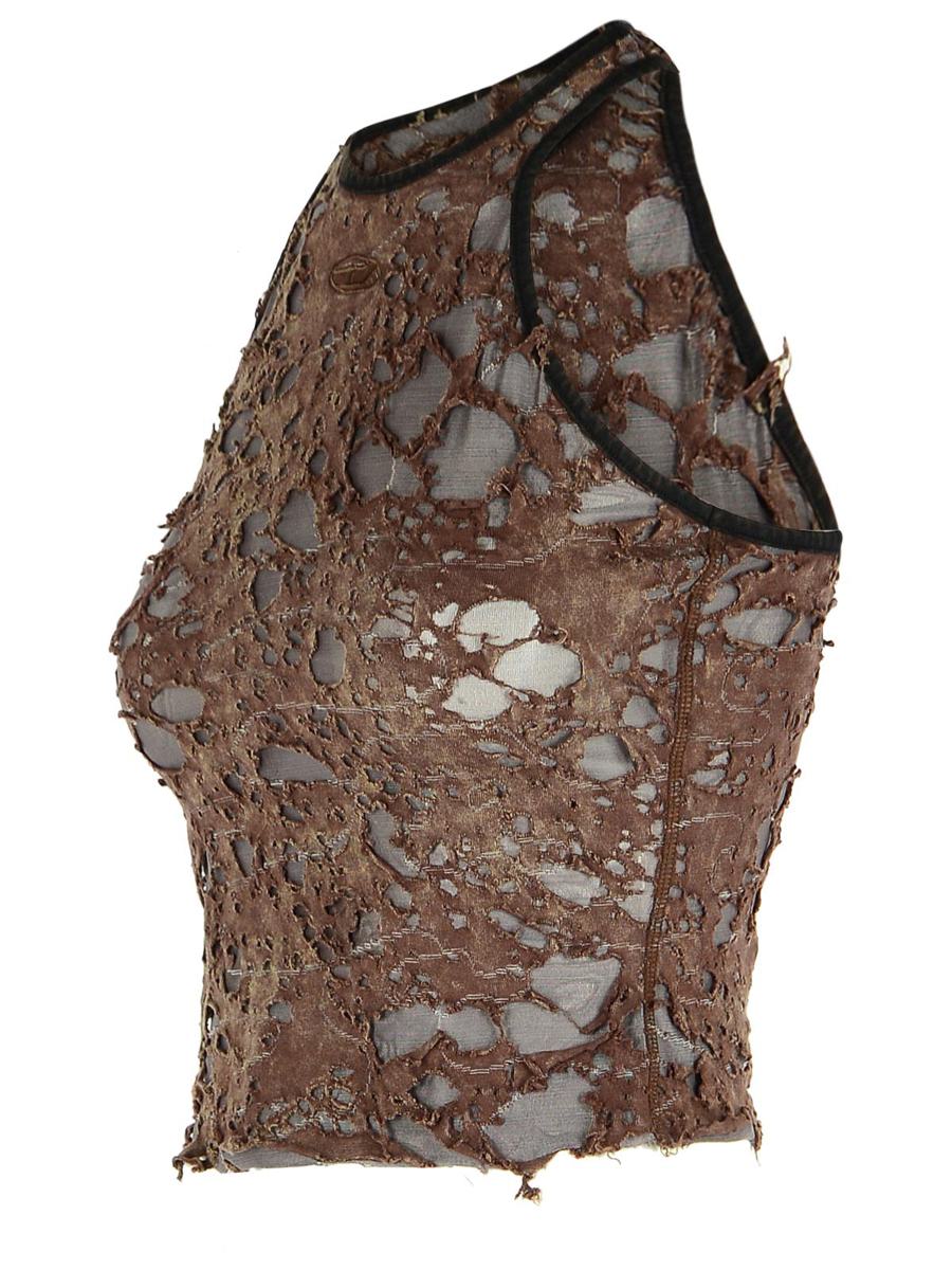 Diesel – Tanktop aus Baumwollmischung in Braun