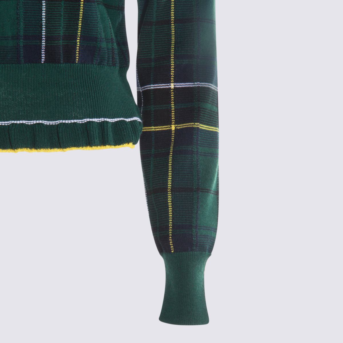 Alexander McQueen Dunkelgrüne Wollstrickware
