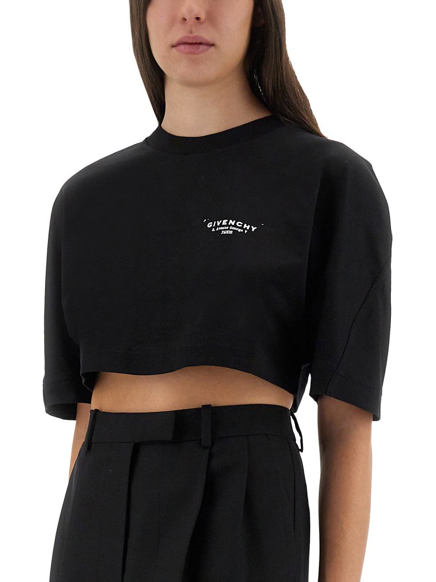Givenchy – Kurzes T-Shirt mit Logo-Print