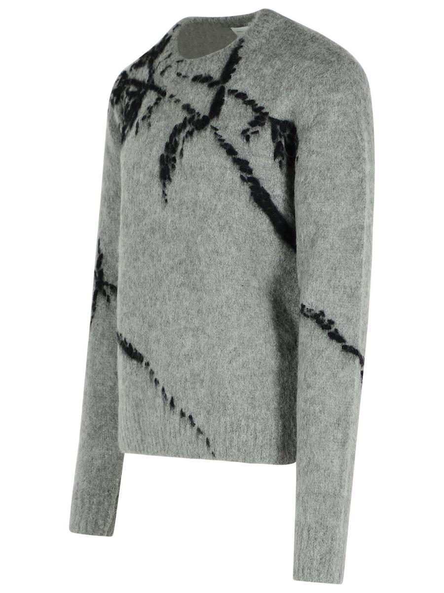 Dries Van Noten Grauer Wollmischungspullover