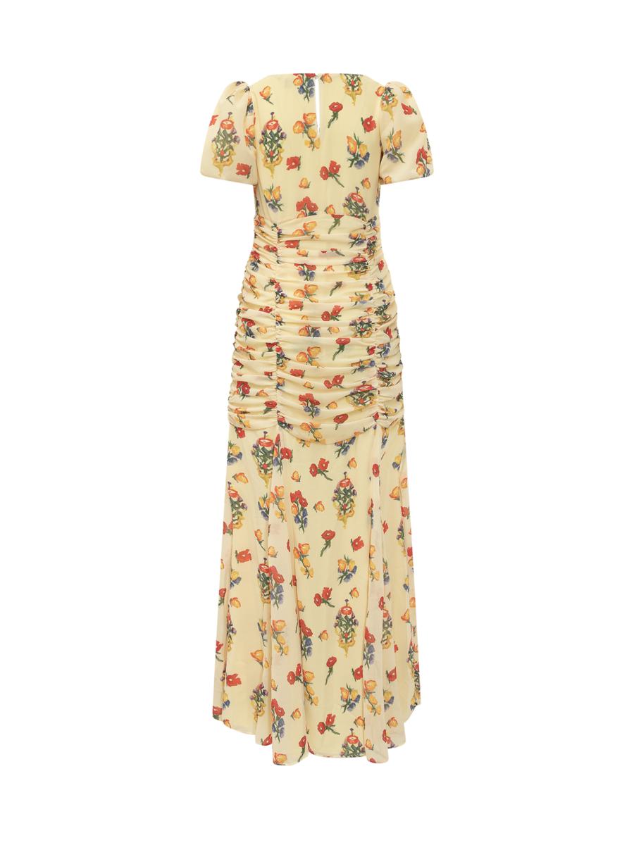 De La Vali gerafftes Blumenkleid