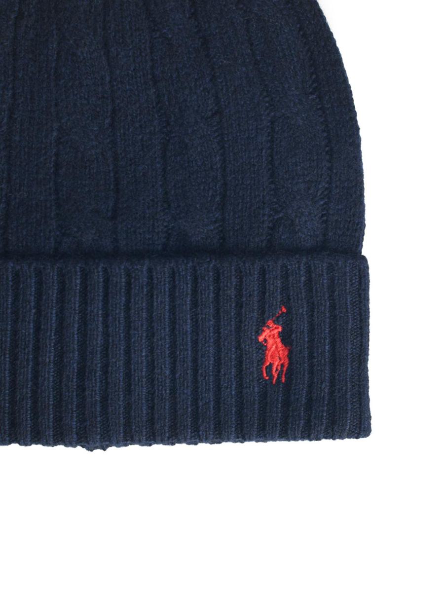 Polo Ralph Lauren – Marineblaue Beanie aus Wollmischung