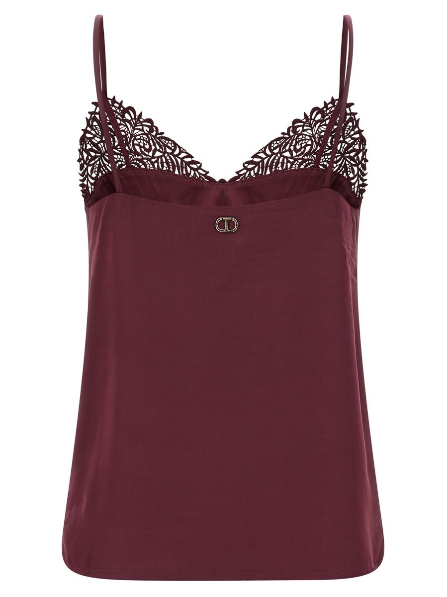 Twinset Satin-Spitzentop