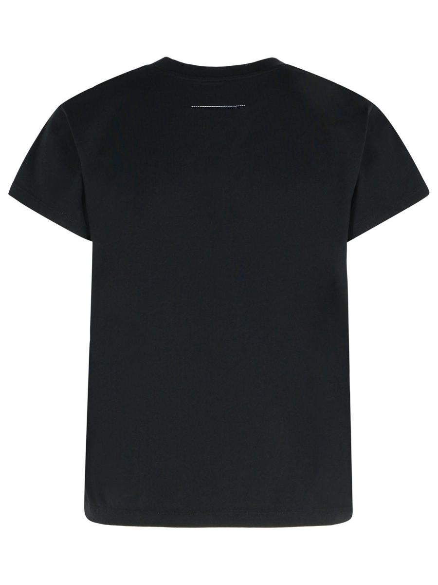 MM6 Maison Margiela Schwarzes Baumwoll-T-Shirt