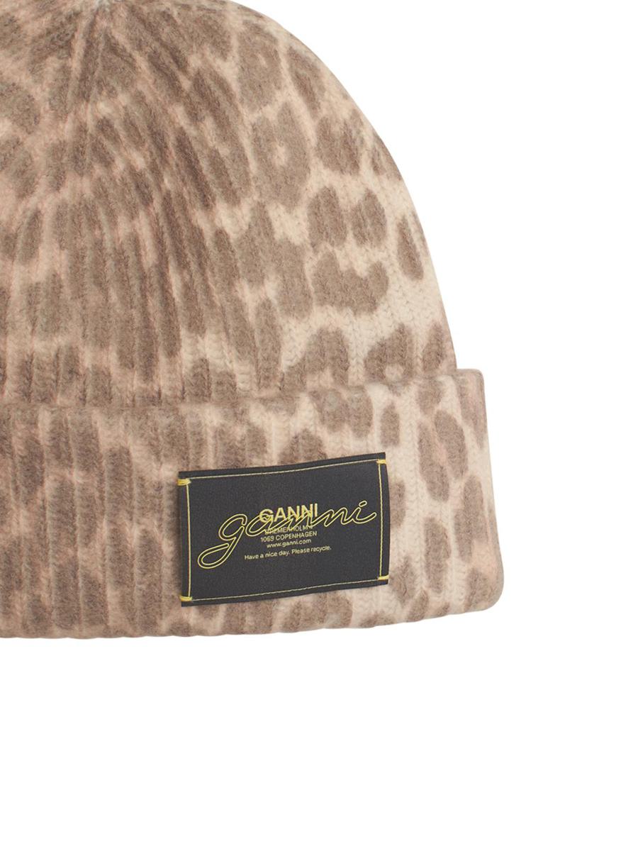 Ganni – Mehrfarbige Beanie „Leo“ aus Wollmischung