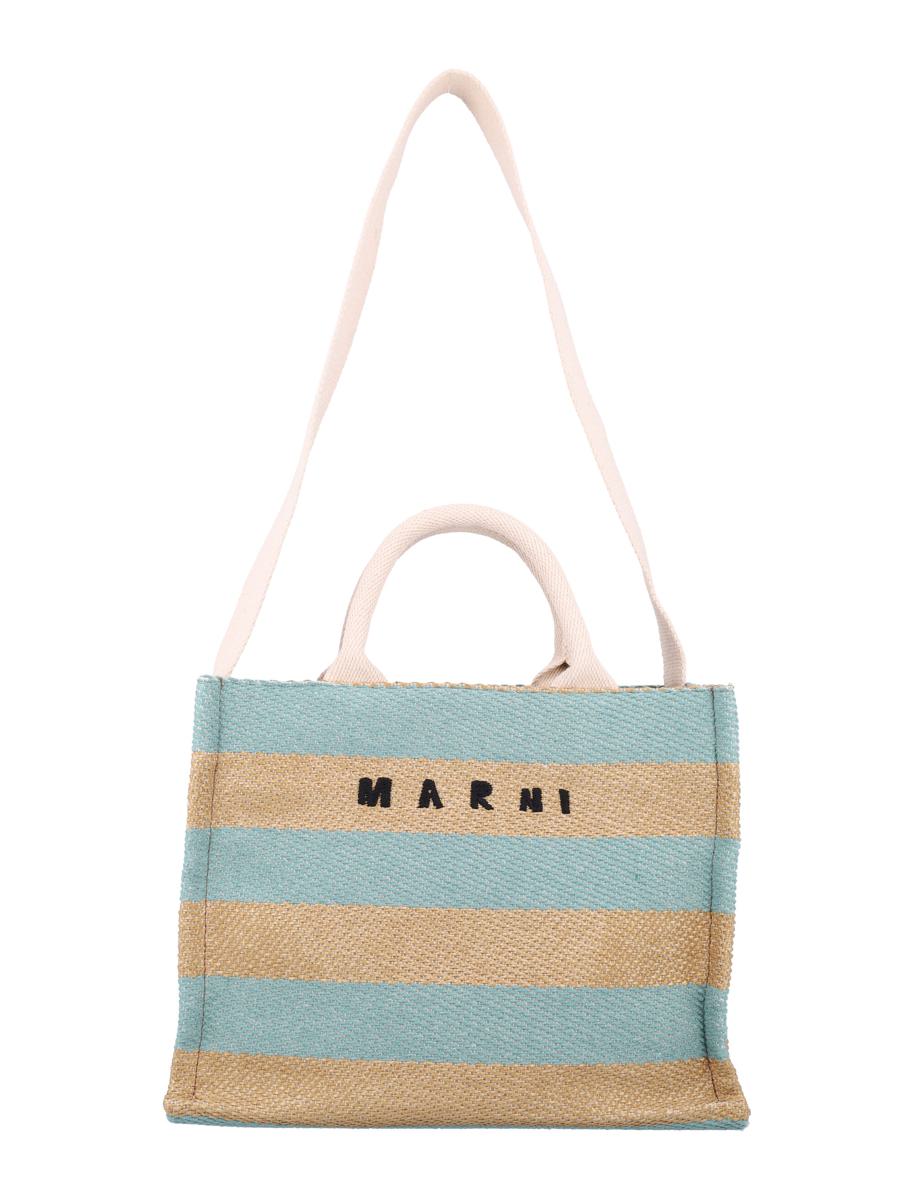 Marni Kleine Tragetasche mit Raffia-Effekt