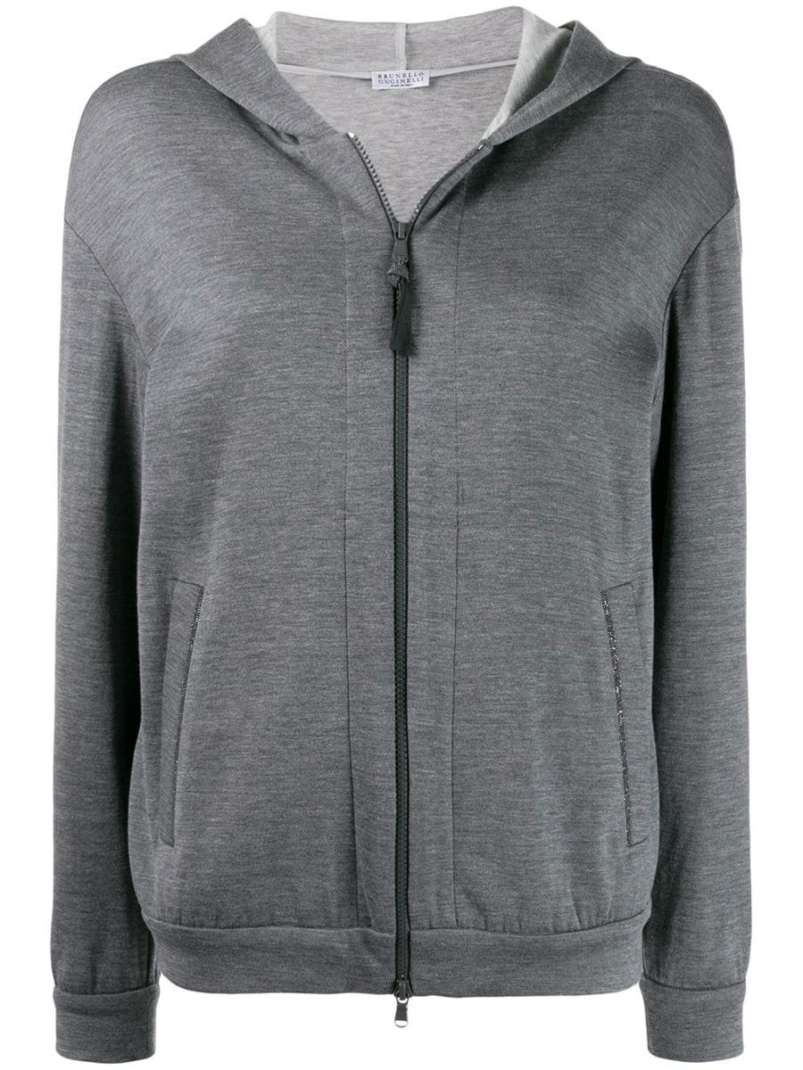 Brunello Cucinelli Hoodie aus Baumwoll-Seidenmischung