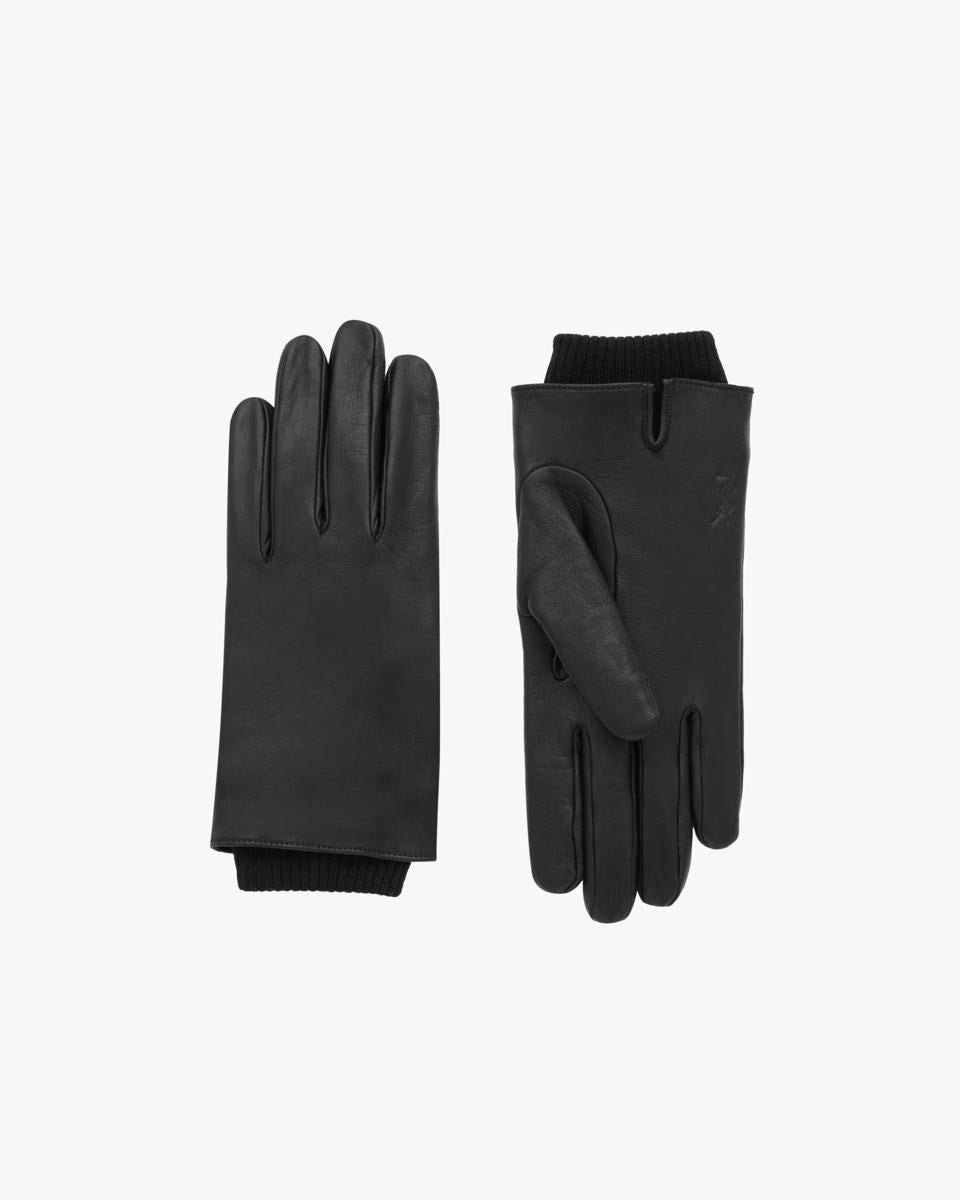 Saint Laurent Handschuhe aus Wolle und Leder