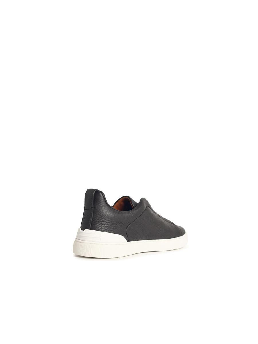 Zegna – Sneaker „Triple Stitch“ aus braunem Leder