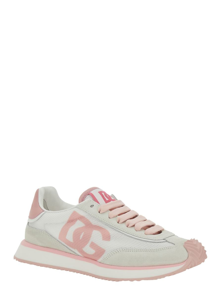 Rosa Running-Sneaker „Aria“ mit Logodetail aus Wildleder und technischem Gewebe für Damen