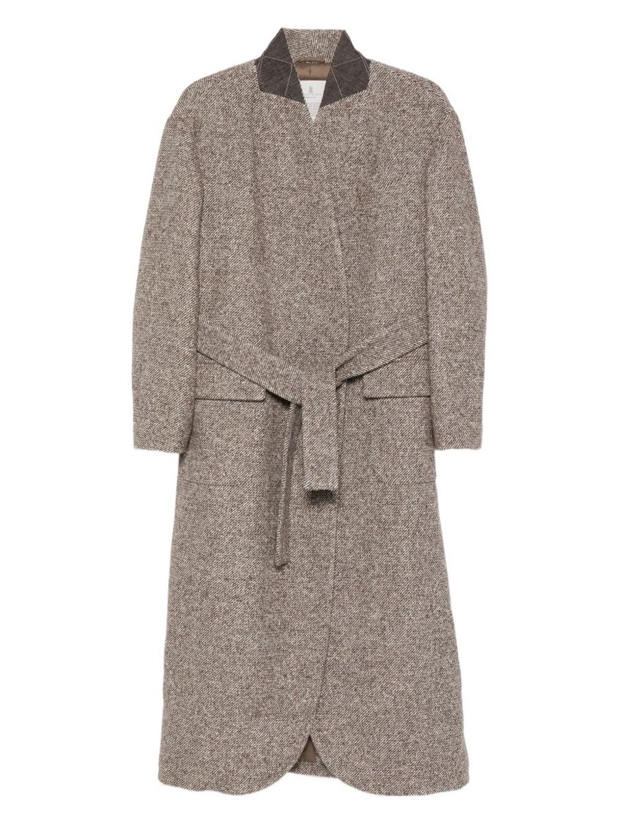 Brunello Cucinelli Wollmantel mit Gürtel