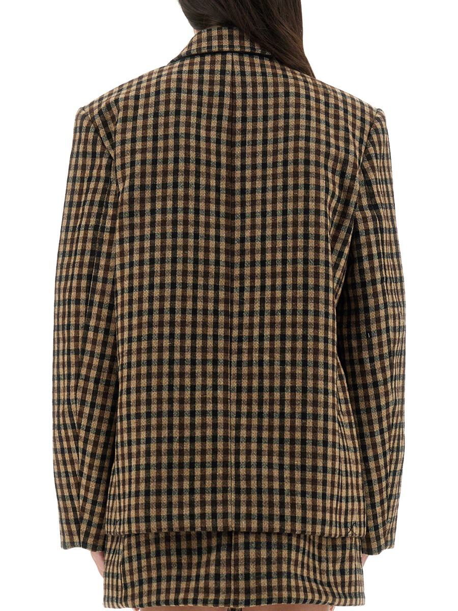 Ganni – Karierter Wollblazer
