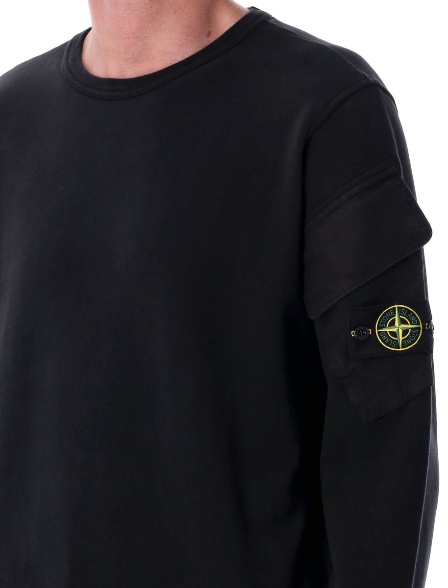 Stone Island Sweatshirt aus gebürsteter Bio-Baumwolle