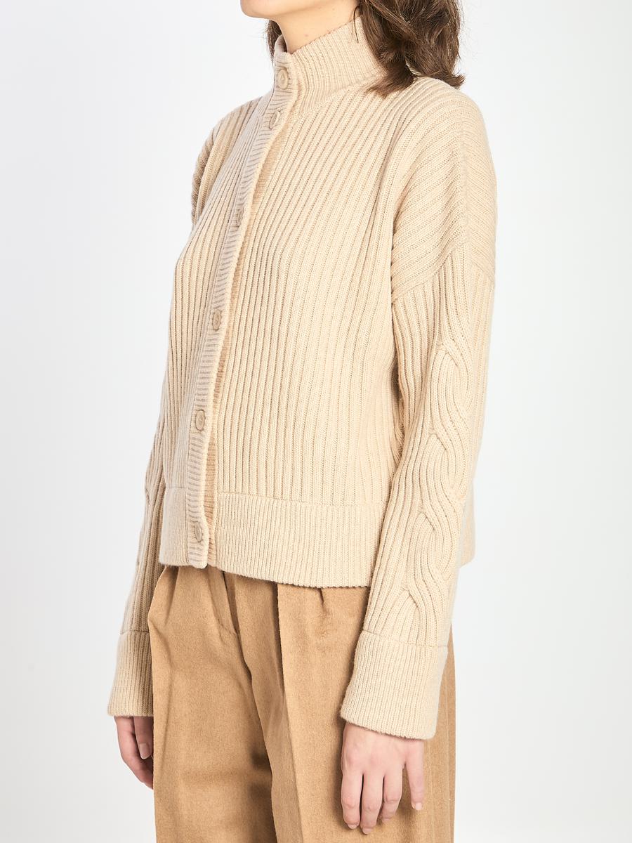 Gerippter Cardigan aus Wolle und Kaschmir