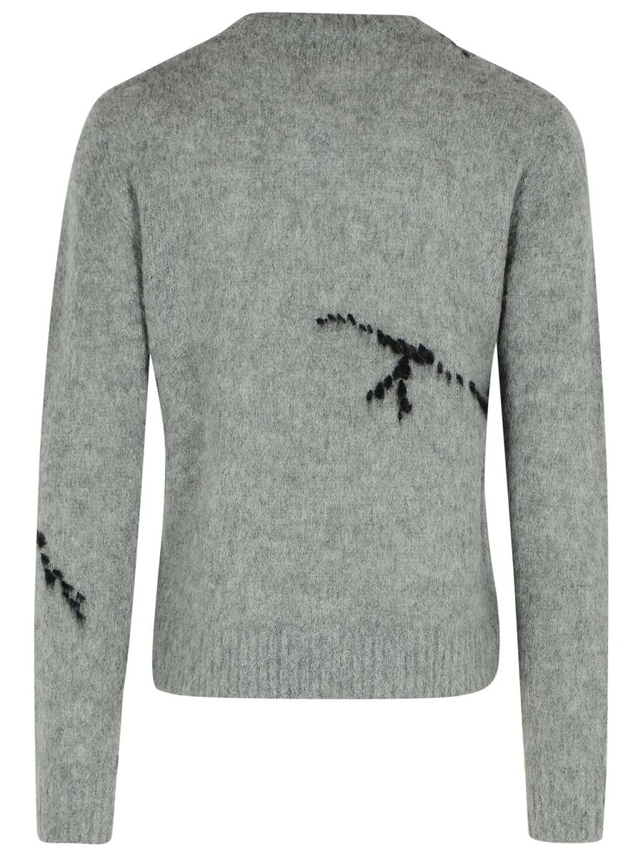 Dries Van Noten Grauer Wollmischungspullover
