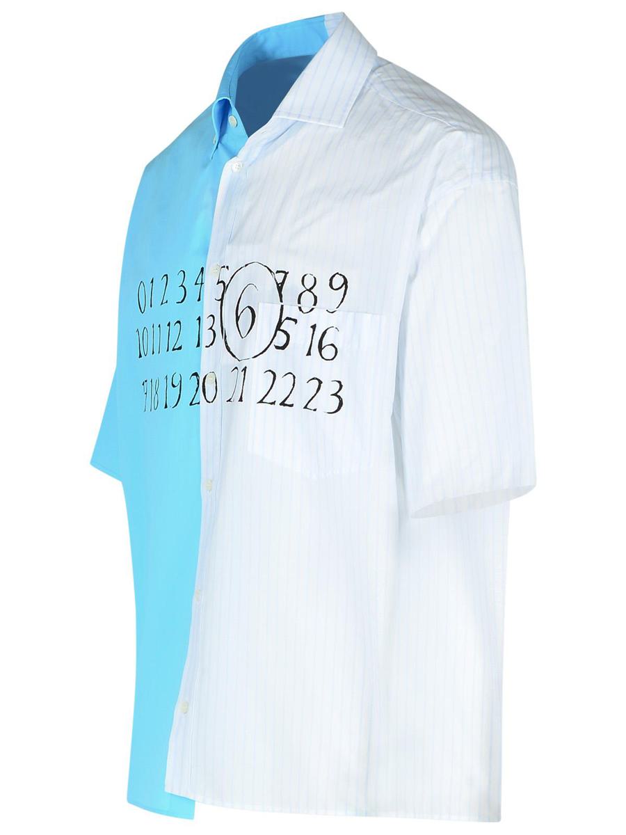 MM6 Maison Margiela Hellblaues Baumwollhemd