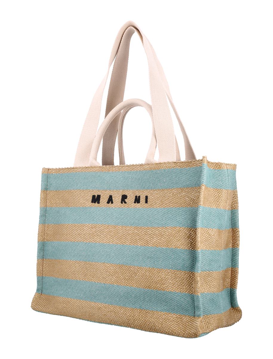 Marni – Mittelgroße Tragetasche mit Raffia-Effekt