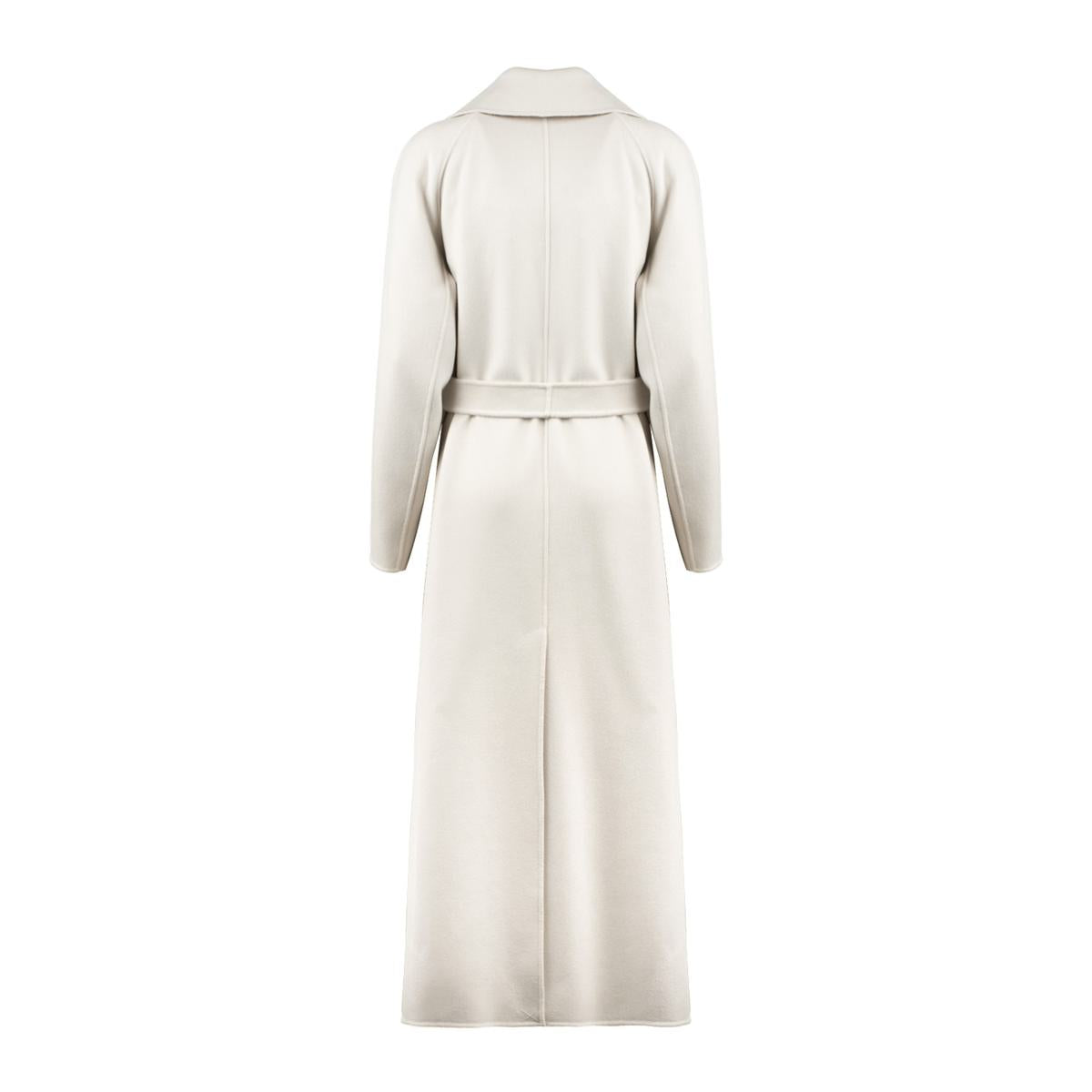 Max Mara – Langer Morgenmantel aus elfenbeinfarbener Wolle