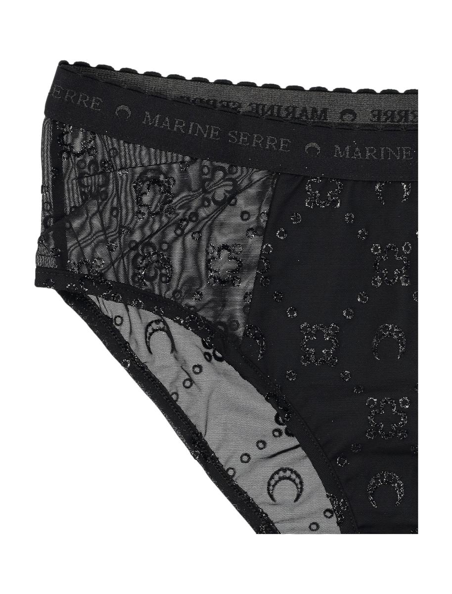 Marine Serre Hochelastischer Slip Mesh Flock Glitter