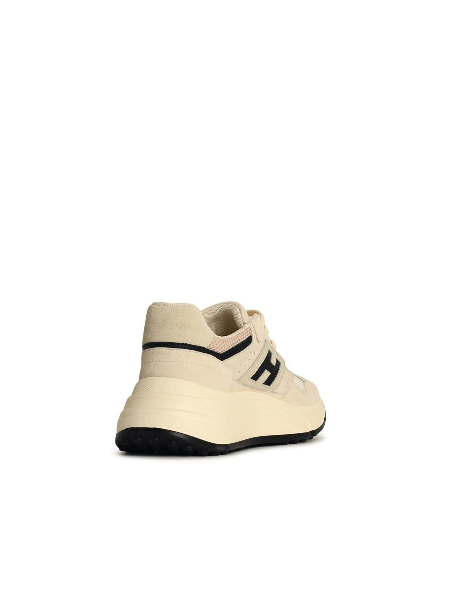 Hogan „H669“ Sneaker aus cremefarbener Ledermischung