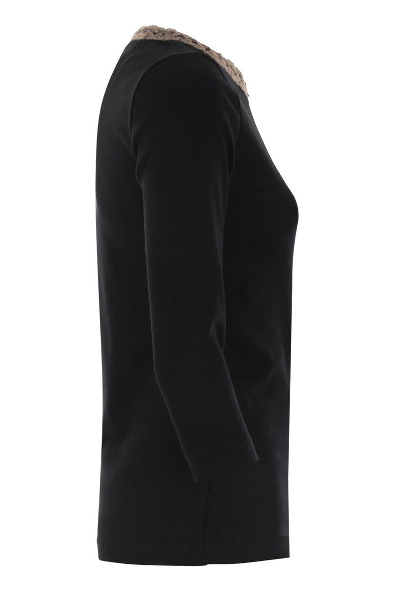 Fabiana Filippi – T-Shirt mit 3/4-Ärmeln und Ausschnittdetails