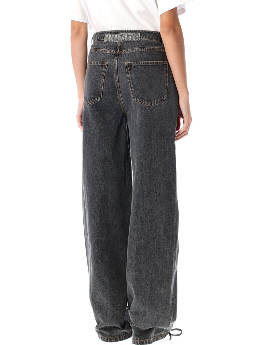 Rotate Birger Christensen – Denim-Hose mit geschnürtem Bein