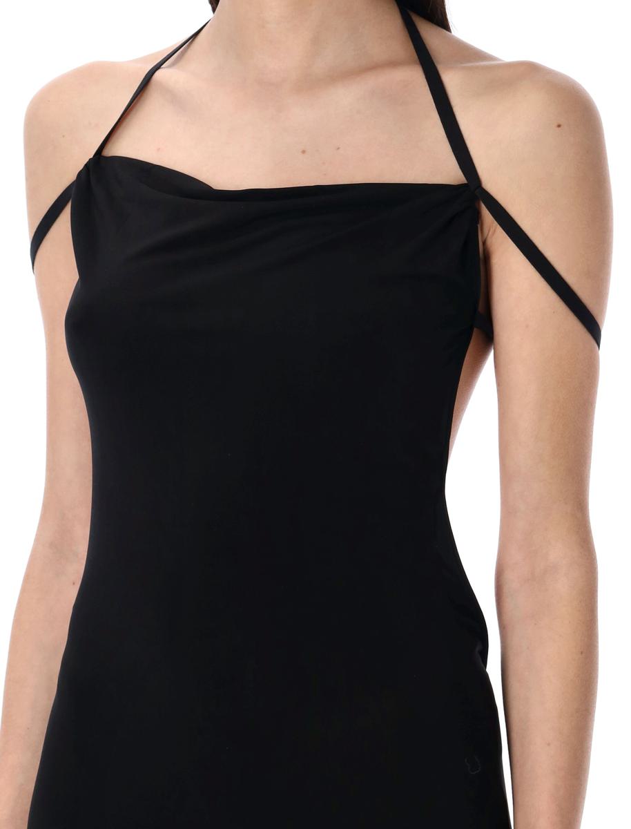 Marine Serre – Langes, drapiertes Jerseykleid