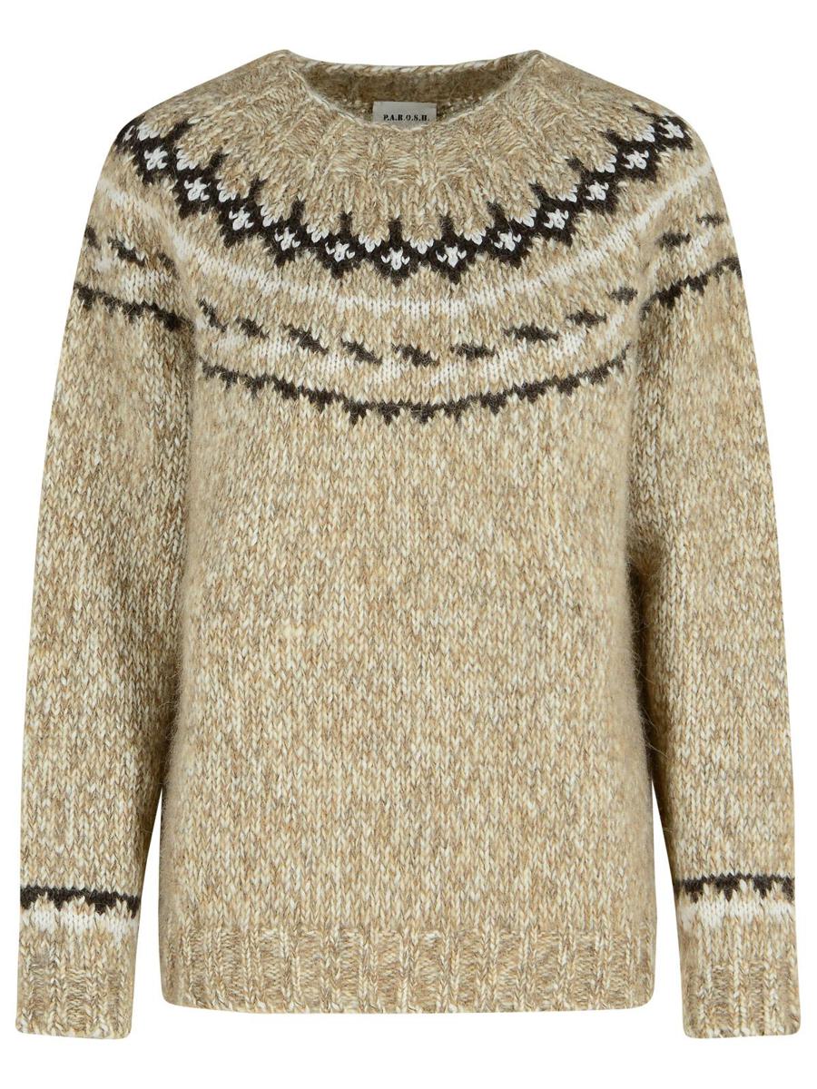 PAROSH 'Laila' Beige Alpaka-Mischpullover