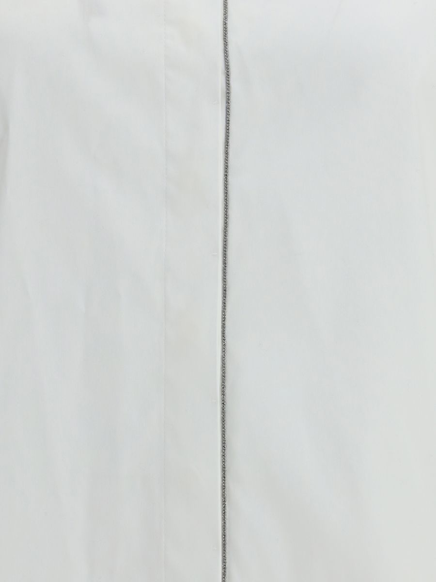 Weißes Hemd mit Monile-Detail aus Baumwollmischung für Damen