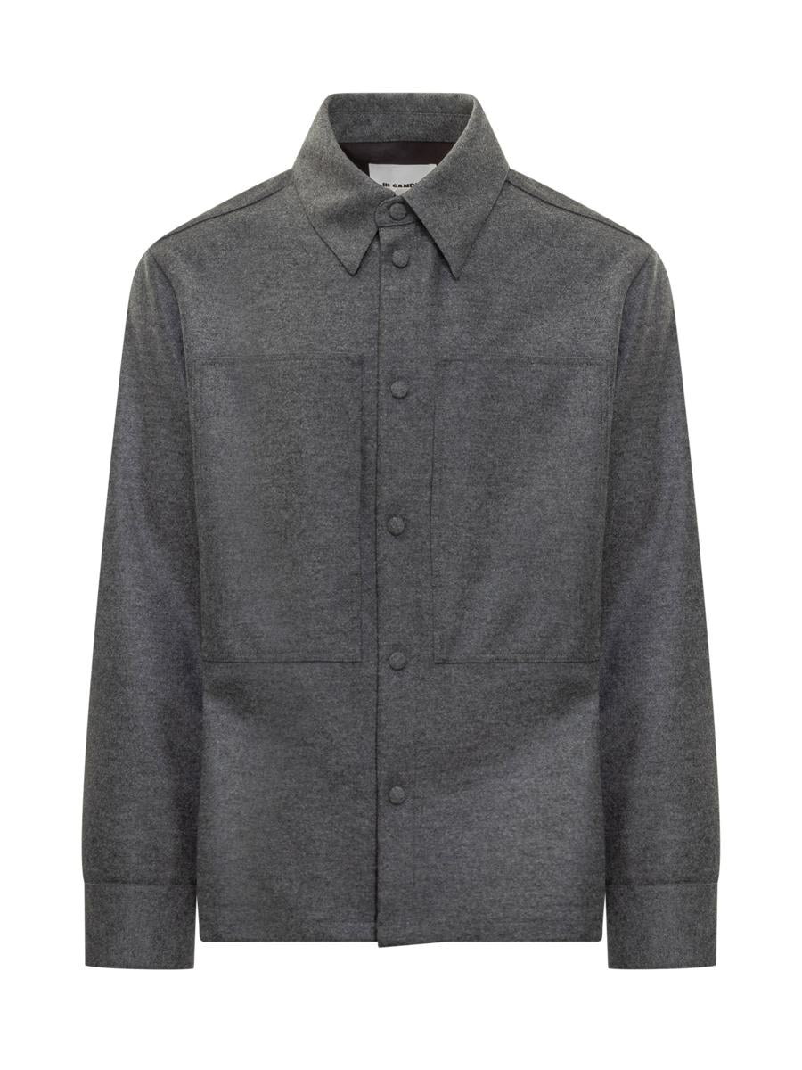 Jil Sander Jil Sander Graue Wolljacke mit Knöpfen