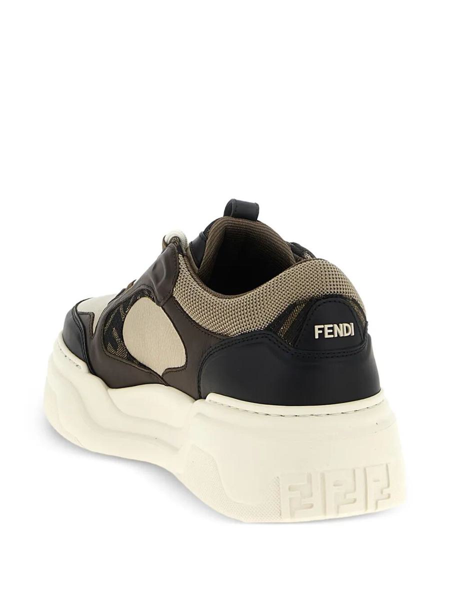 Fendi Force Leder-Sneakers mit FF-Jacquard- und Mesh-Details Schuhe