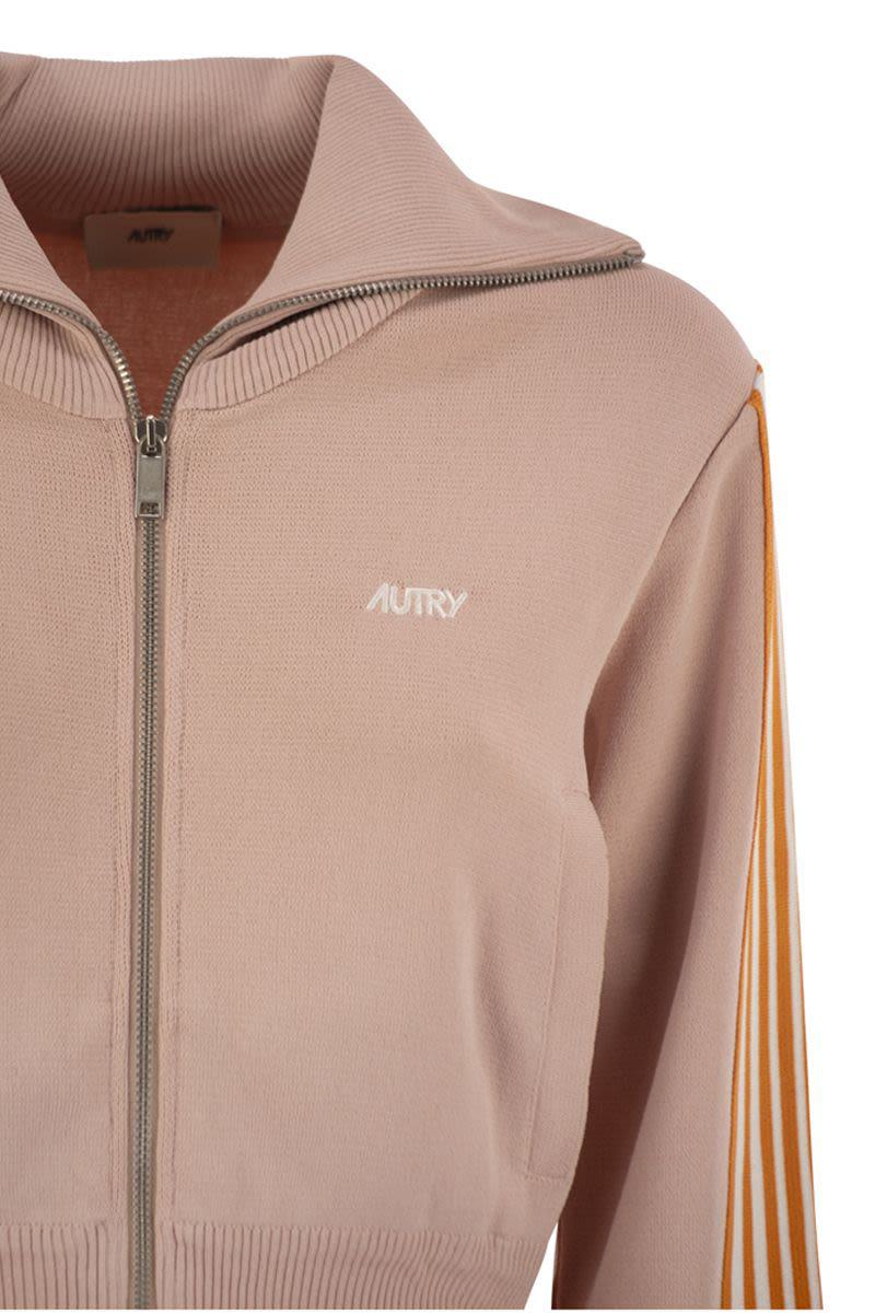 Autry – Gestricktes Sweatshirt im Tennis-Stil mit Reißverschluss
