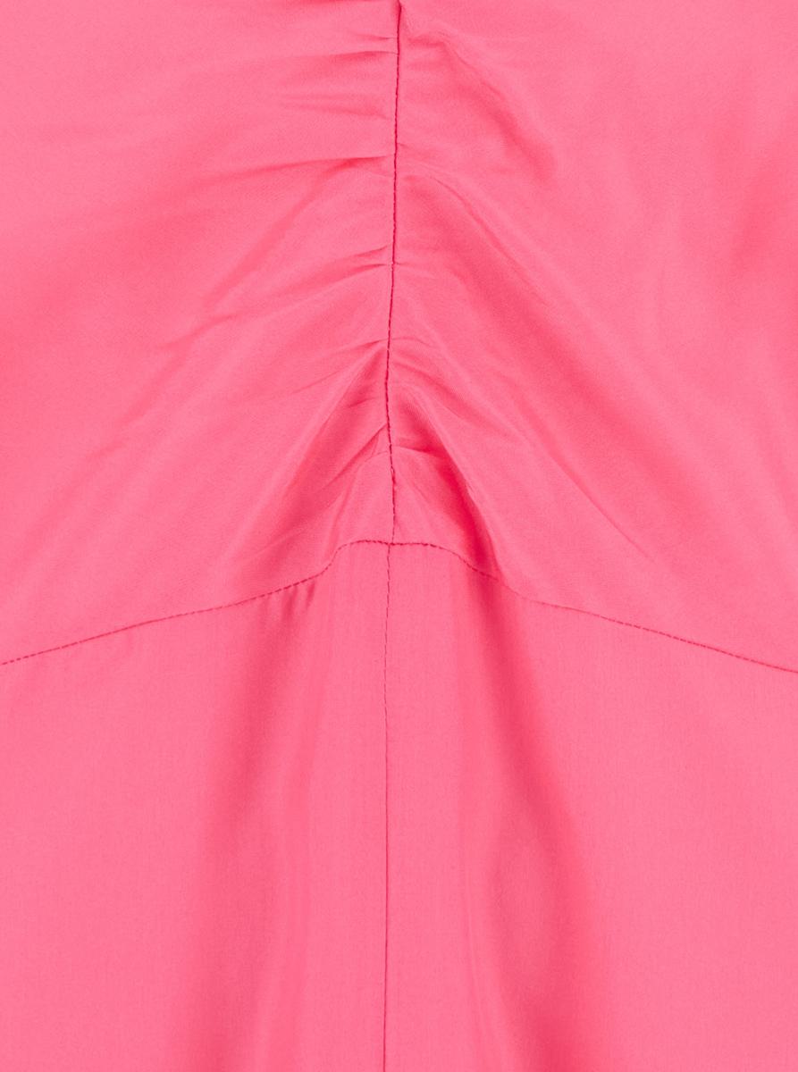 Fuchsiafarbenes, ärmelloses, langes Kleid mit gekreuzten Spaghettiträgern und Knopfverschluss hinten aus technischem Stoff für Damen