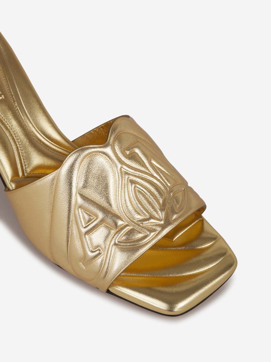 Alexander McQueen Logo-Ledersandalen