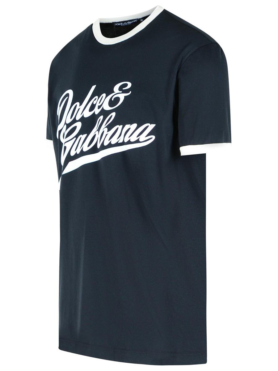 Dolce & Gabbana Marineblaues Baumwoll-T-Shirt