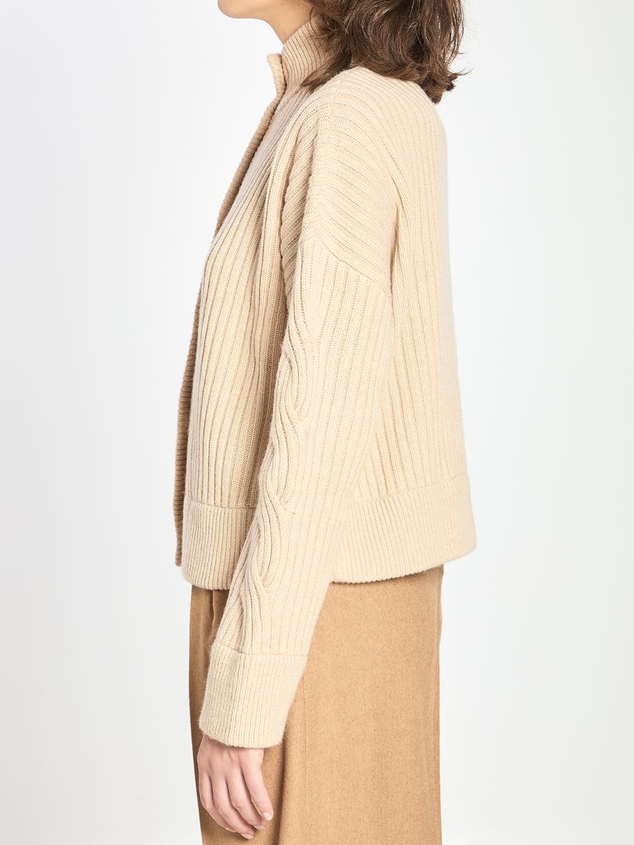 Gerippter Cardigan aus Wolle und Kaschmir
