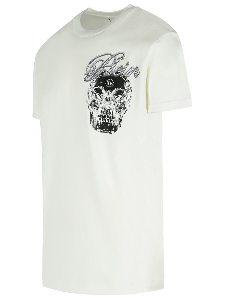Weißes Baumwoll-T-Shirt von Philipp Plein