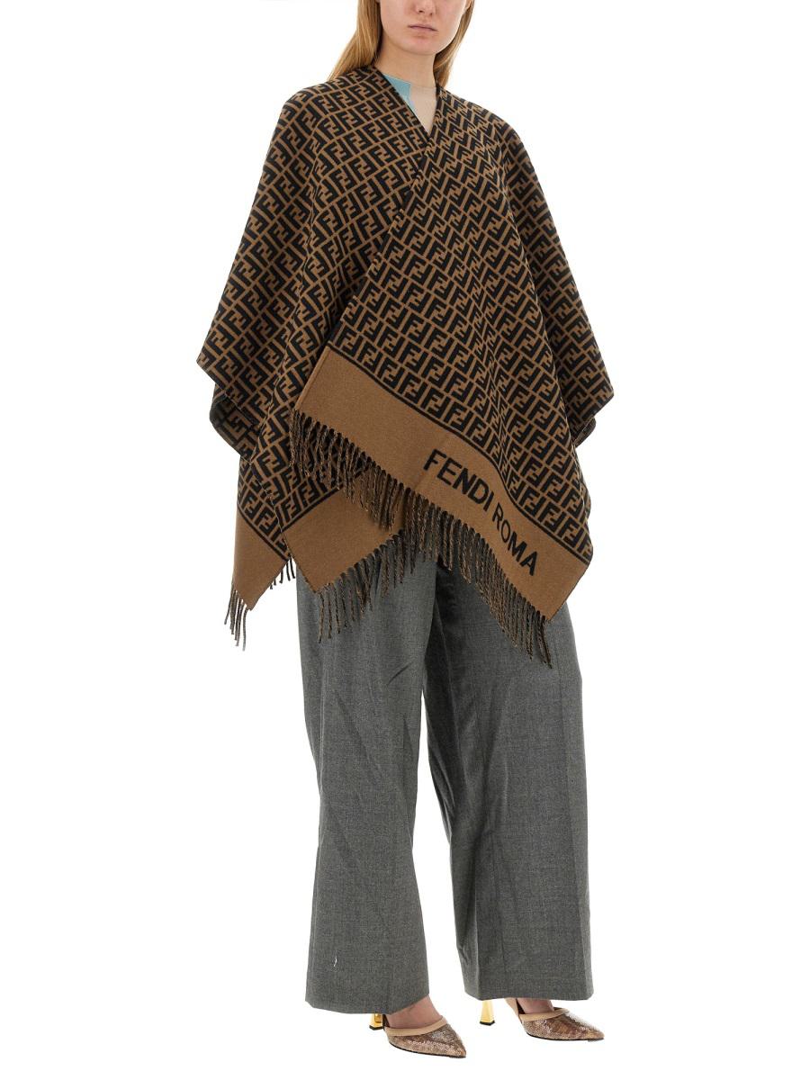 Fendi Poncho aus Wolle und Kaschmir