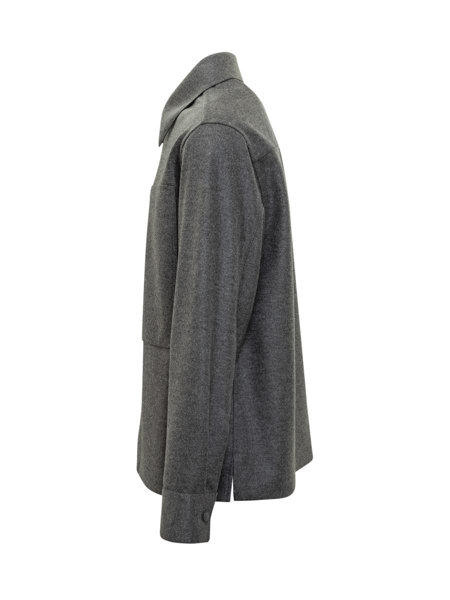 Jil Sander Jil Sander Graue Wolljacke mit Knöpfen