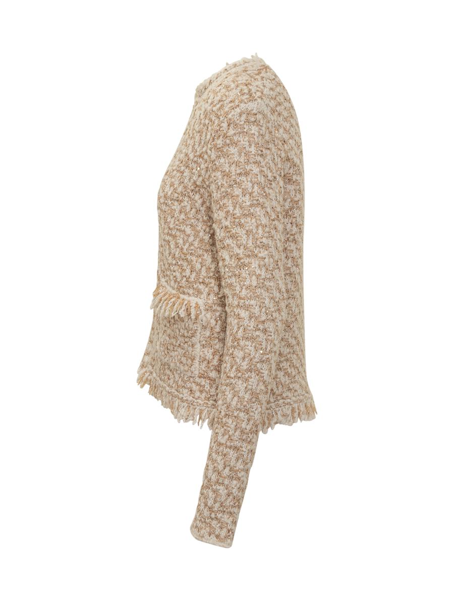 Fabiana Filippi Beige Bouclé-Jacke mit Fransen von Fabiana Filippi