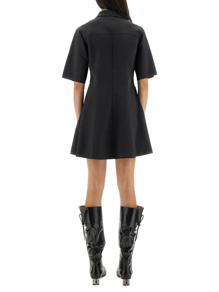 Ganni – Minikleid mit gewellten Knöpfen