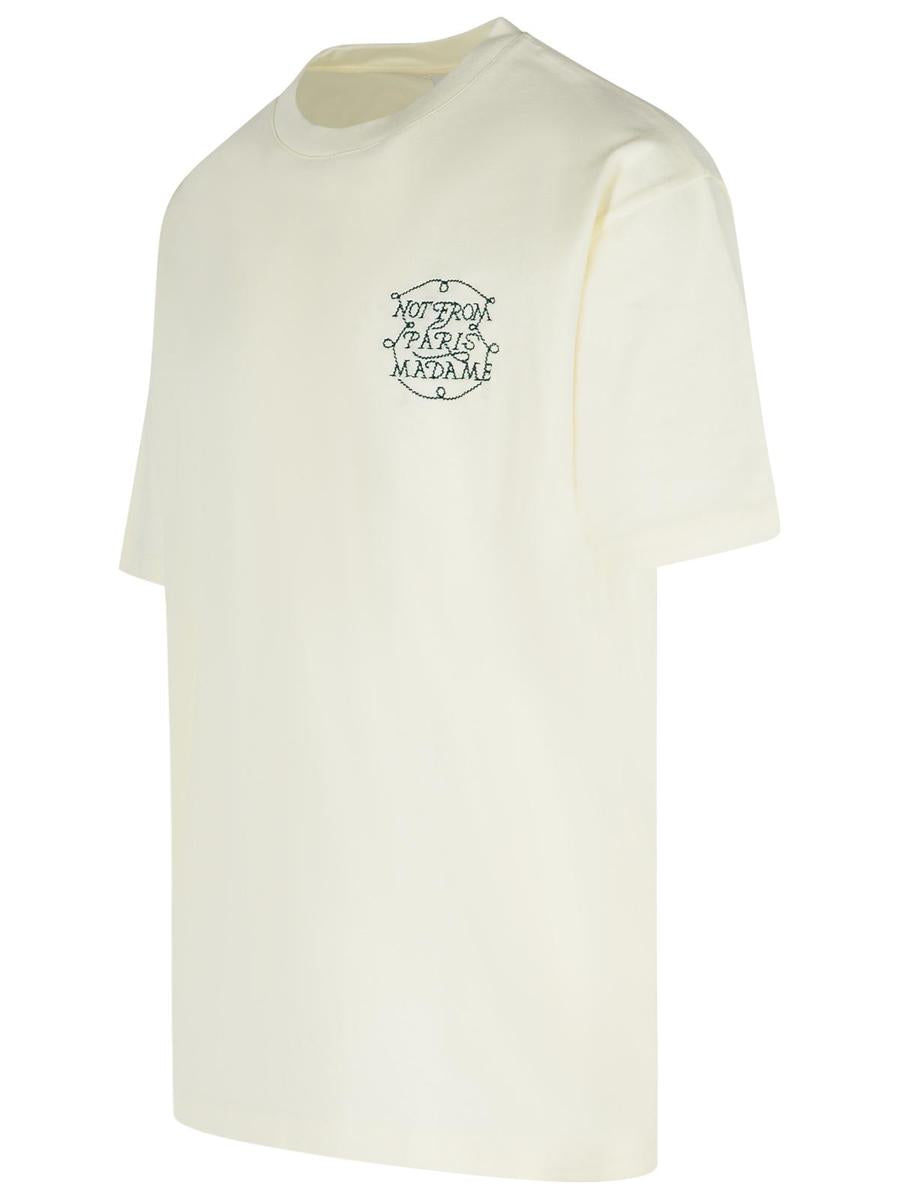Drôle De Monsieur Cremefarbenes Baumwoll-T-Shirt