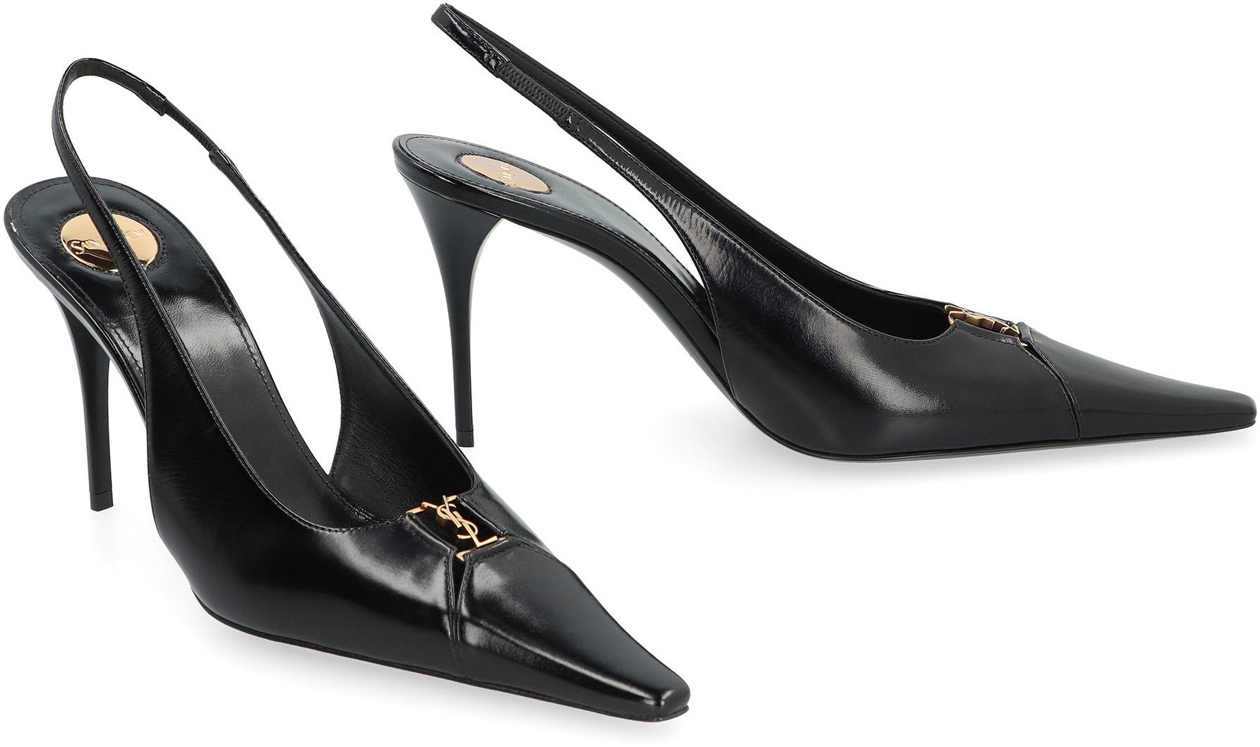Saint Laurent Babylone Breteuil Slingback-Pumps aus Leder