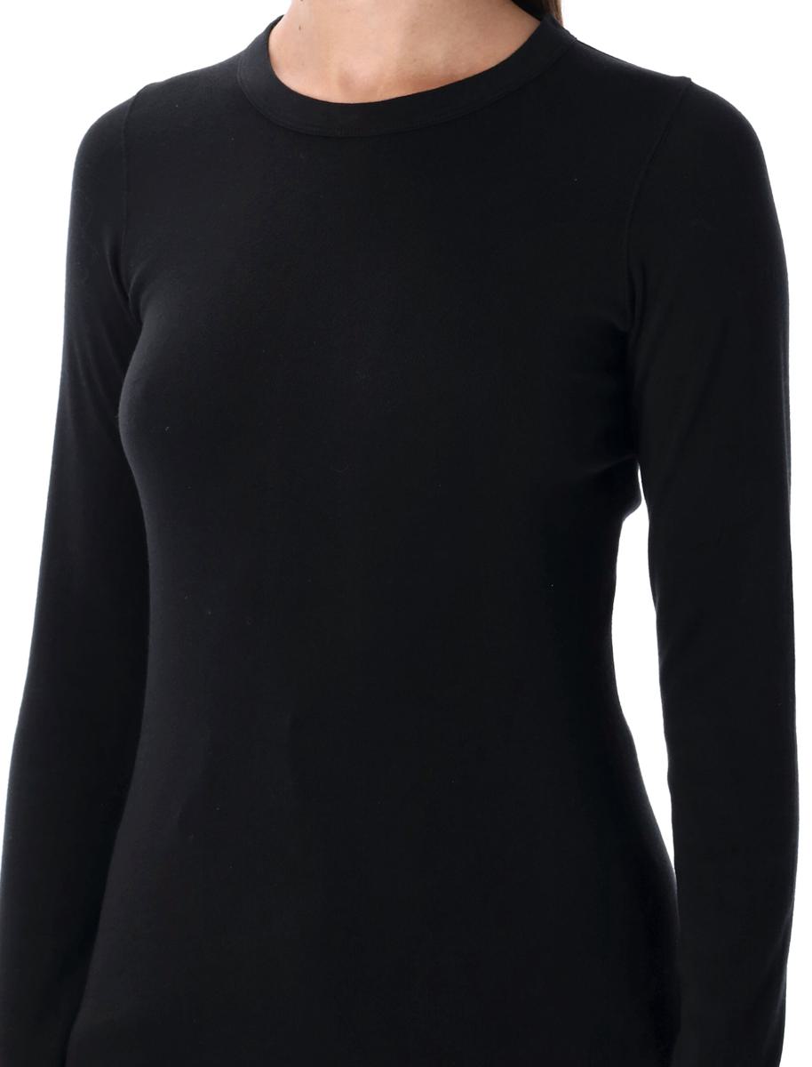 Rick Owens Drkshdw Schwarzes geripptes Langarmshirt