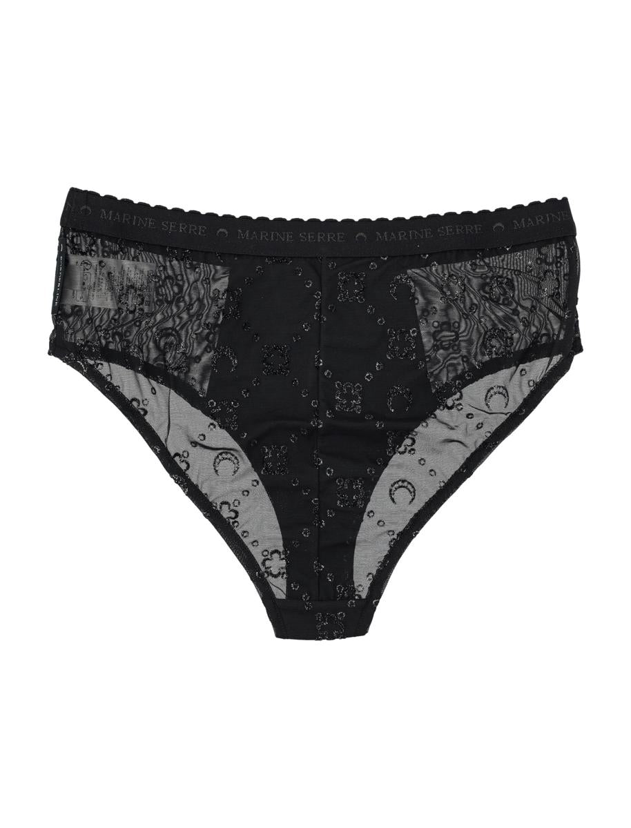 Marine Serre Hochelastischer Slip Mesh Flock Glitter