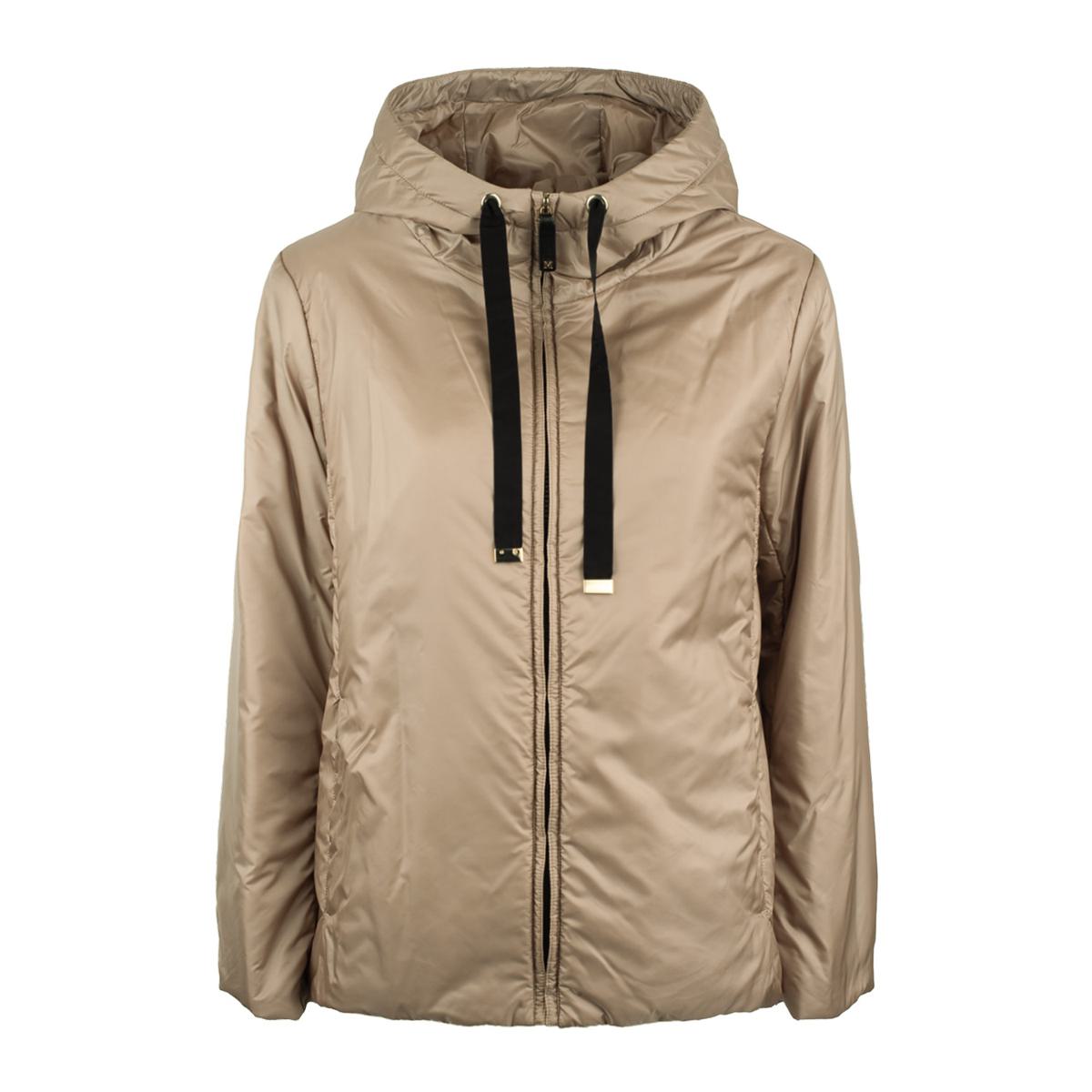 Max Mara Wattierte Jacke mit Kapuze aus tropfnassem Canvas