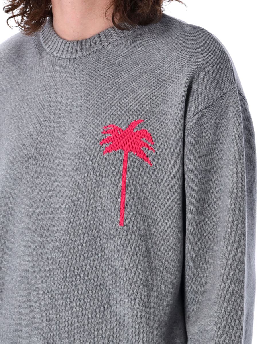Palm Angels – Strickpullover mit Palmen-Inlay